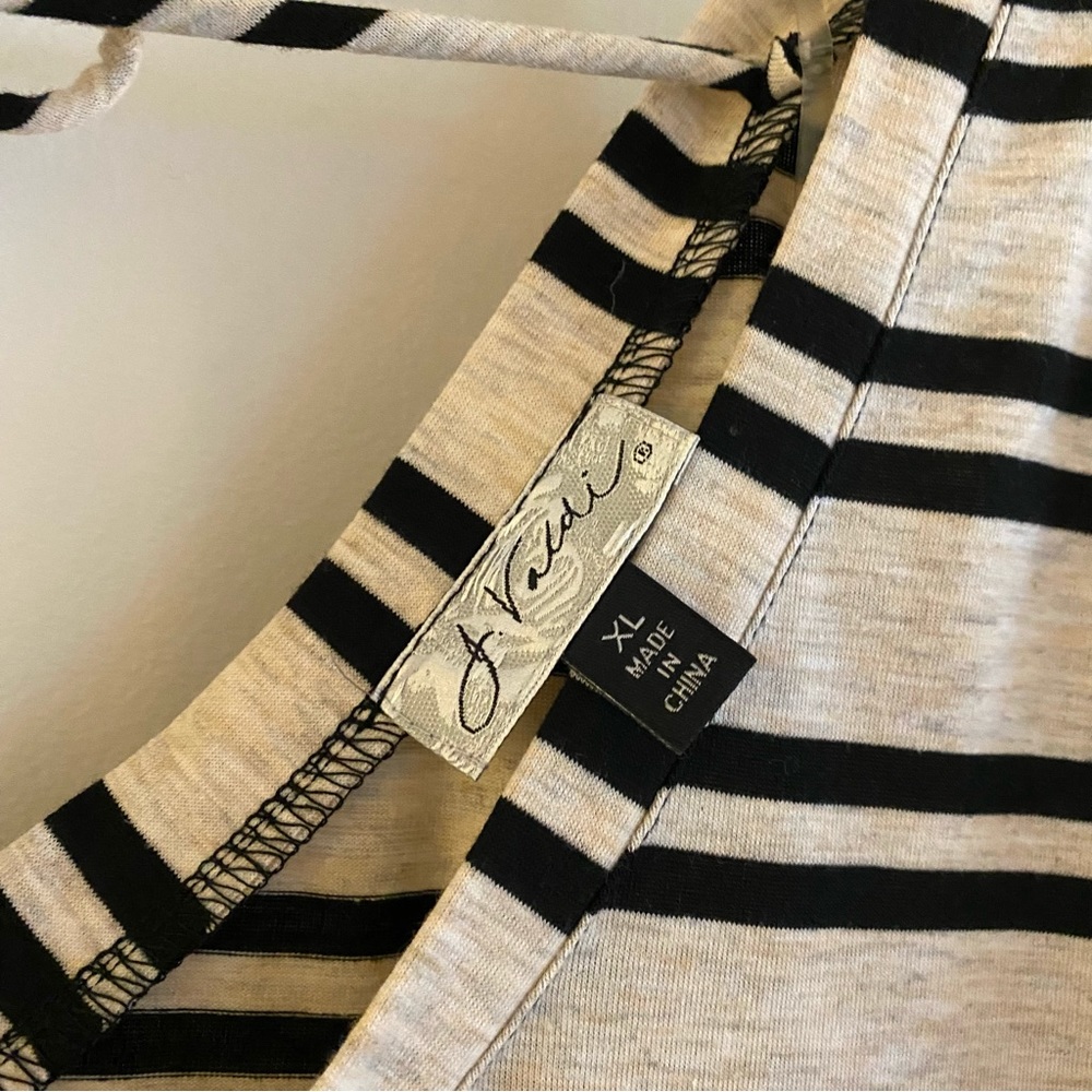 J Valdi swim cover up XL Tan and black stripe NWT - Picture 3 of 6